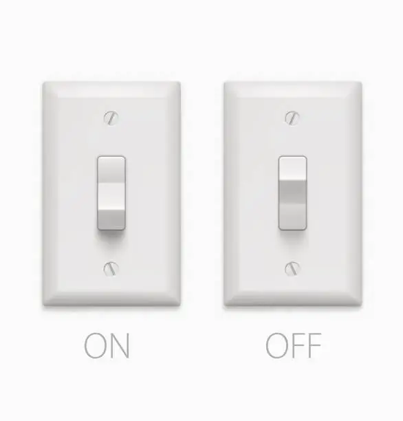 Vector illustration of Light switch isolated on white background. Vector illustration