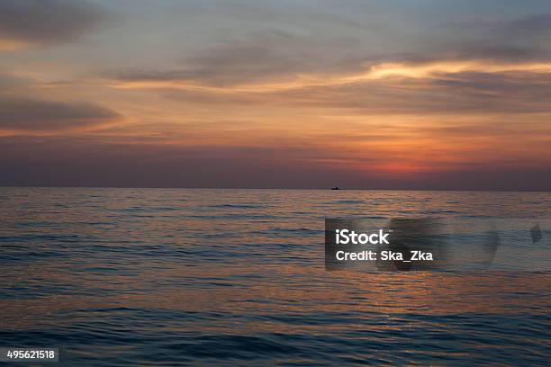 Scenic View Of Beautiful Bright Sunset Above The Sea Stock Photo - Download Image Now