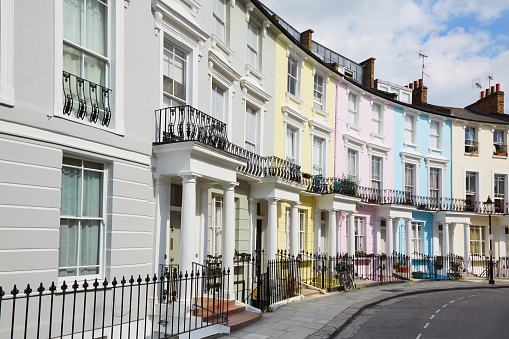 istock Colorful London houses in Primrose hill, England 495621866
