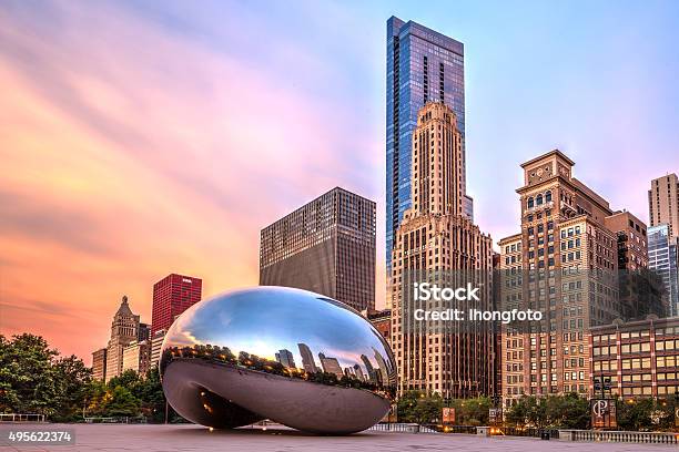 Sunrise At Cloud Gate Stock Photo - Download Image Now - Chicago - Illinois, Illinois, Millennium Park - Chicago