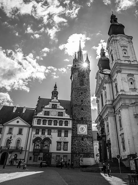 istock Black Tower and Town Hall in Klatovy 495623174