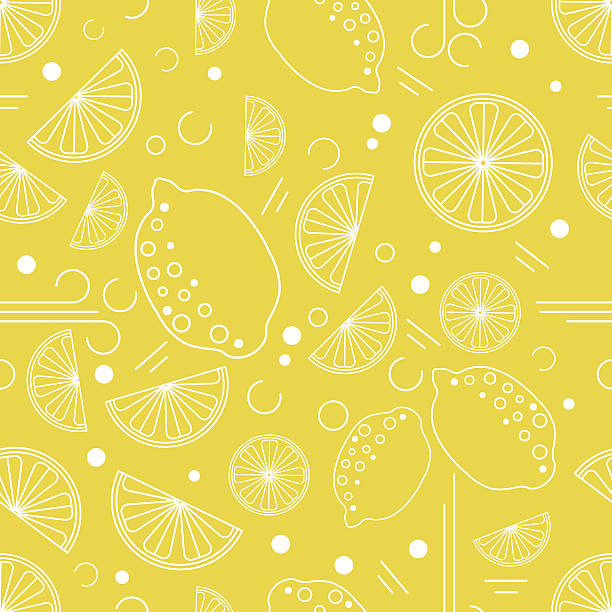 Vector lemon seamless pattern vector art illustration