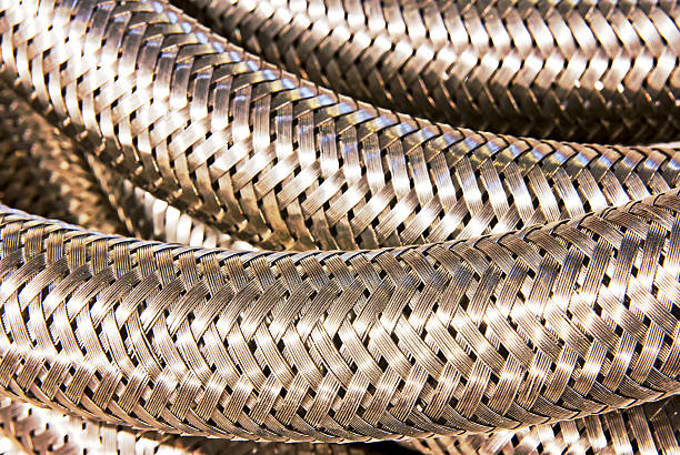 Metal stainless steel braided hose. Metal braids.