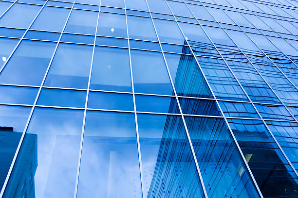 istock turquoise abstract wall of modern business office 495626815