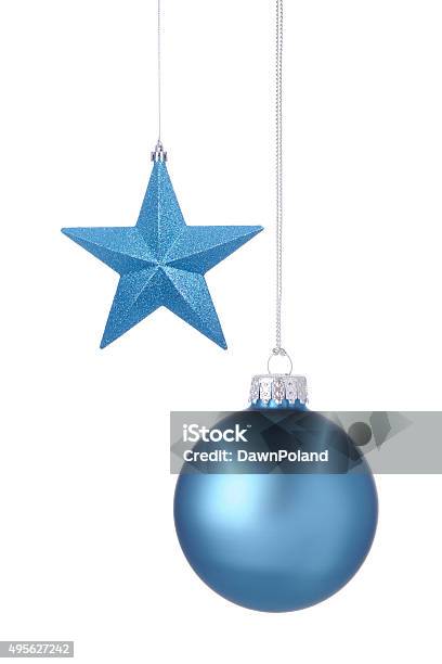 Blue Holiday Ornaments Stock Photo - Download Image Now - 2015, Christmas, Christmas Decoration