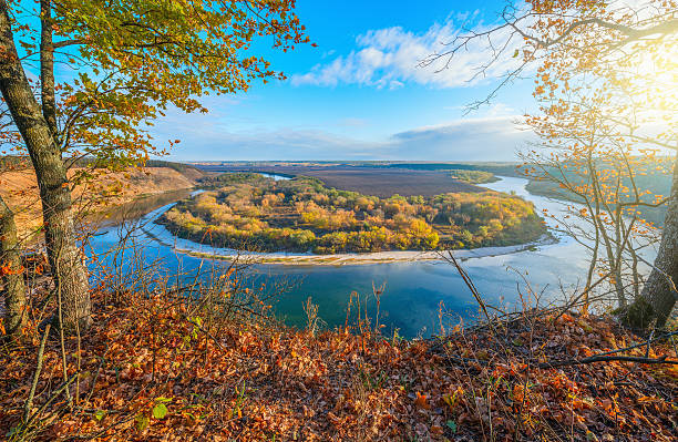 istock Autumn view of the river. 495628578