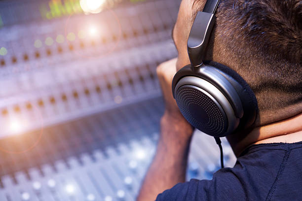 Working On Sound Mixer Sound Engineer sound technician stock pictures, royalty-free photos & images