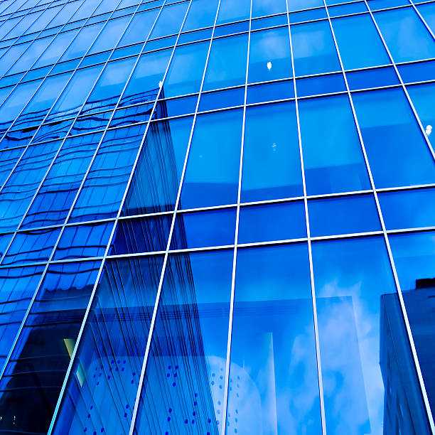 istock turquoise abstract wall of modern business office 495630663