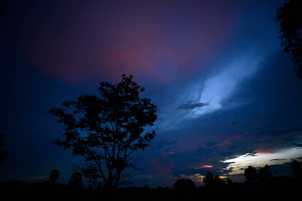 The evening mood in the province of Amnat Charoen northwest of Ubon Ratchathani in northeastern Thailand in South East Asia.