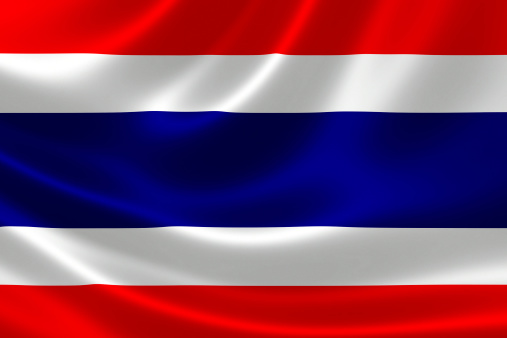 3D rendering of Thailand's national flag on silky fabric