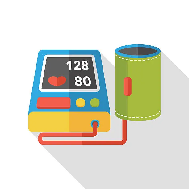 Vector illustration of Blood pressure monitor flat icon