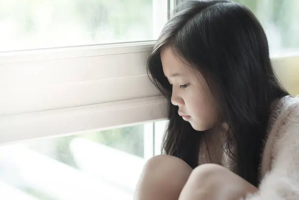 Photo of Portrait of asian beautiful sad girl