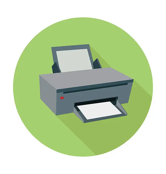 Vector illustration of Printer Colored Vector Illustration