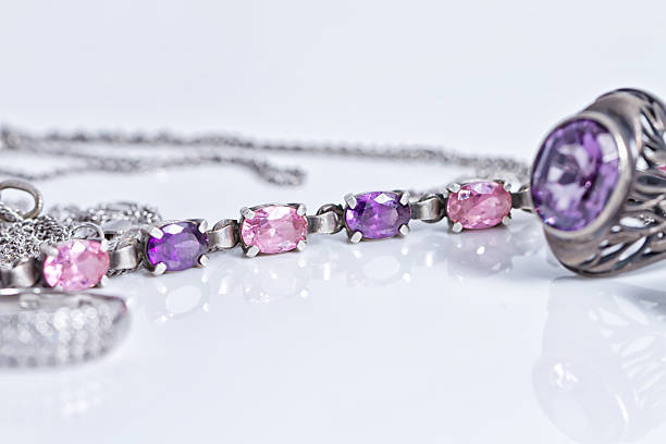 istock Unusual beautiful silver chain and a silver rings 495646992