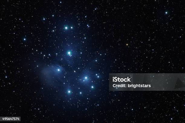 Pleiades Open Star Cluster Stock Photo - Download Image Now - The Pleiades, 2015, Astronomy