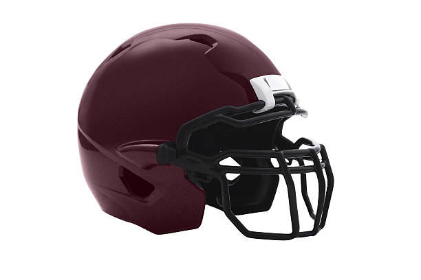 istock Brown Football Helmet on white 495648338