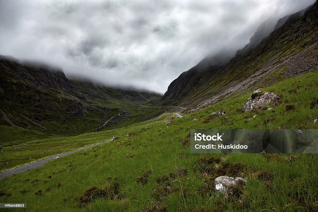 Applecross Mountain Passage A cloudy day view of the Applecross Mountain Passage in the Scottish Highlands Beach Stock Photo