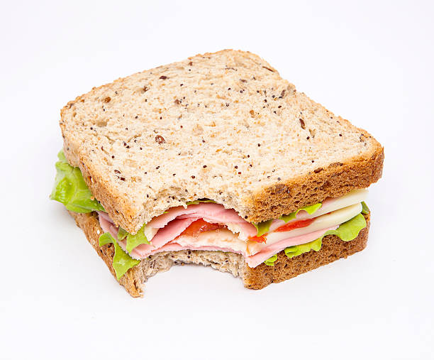 Bitten sandwich stock photo