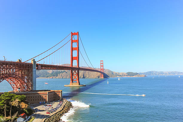 istock Golden Gate bridge with the clear sky. 495649592