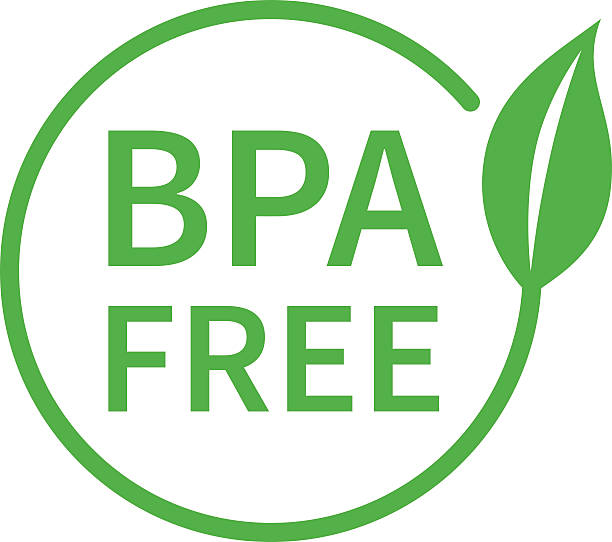ilustraciones, imágenes clip art, dibujos animados e iconos de stock de bpa bisfenol un icono para no tóxico de plástico - bottle plastic label green