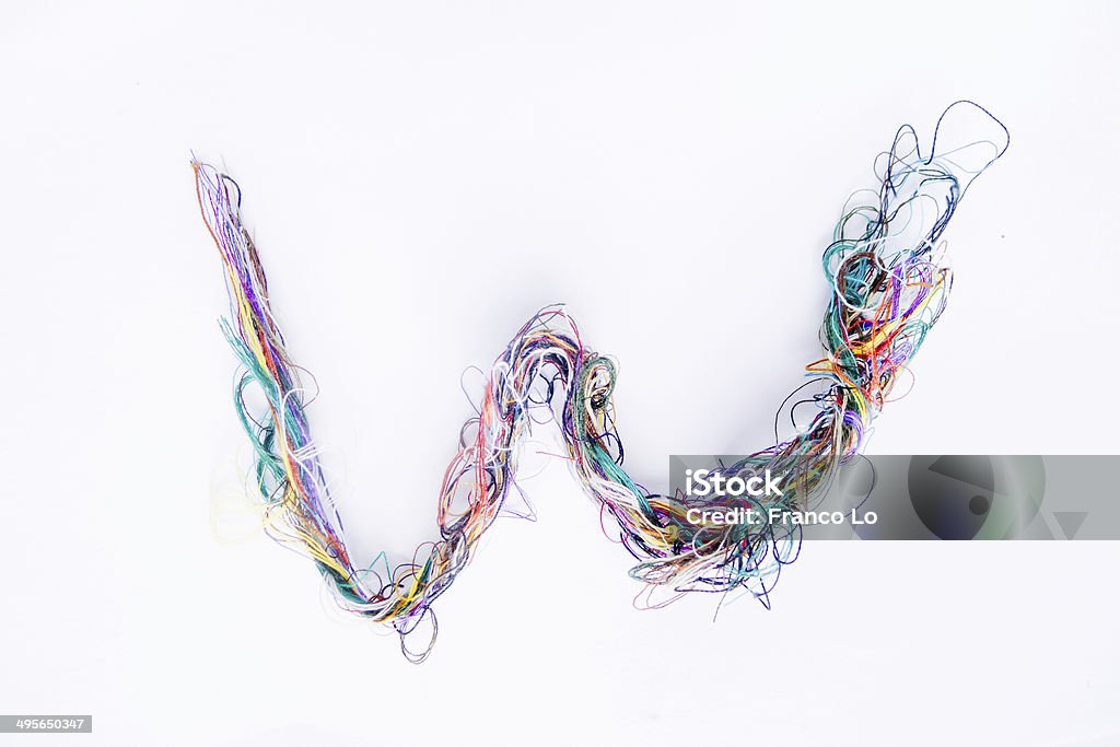 Together of colored wires. Abstraction with coloured threads tailoring. Abstract Stock Photo