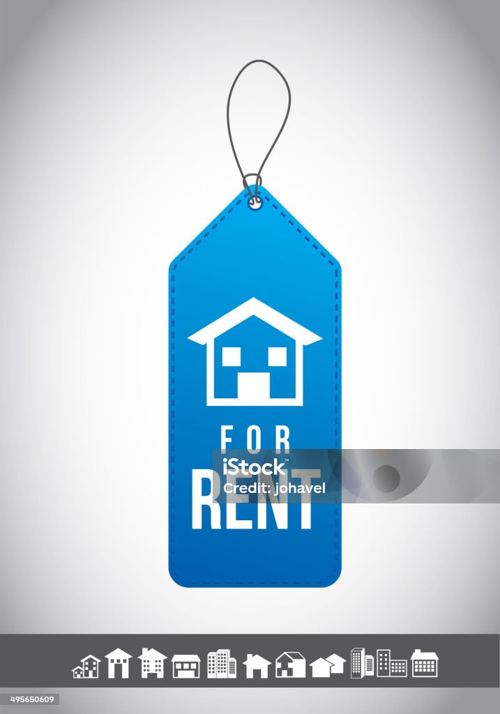 For Rent Label For Rent Stock Illustration - Download Image Now - Blue, Built ...