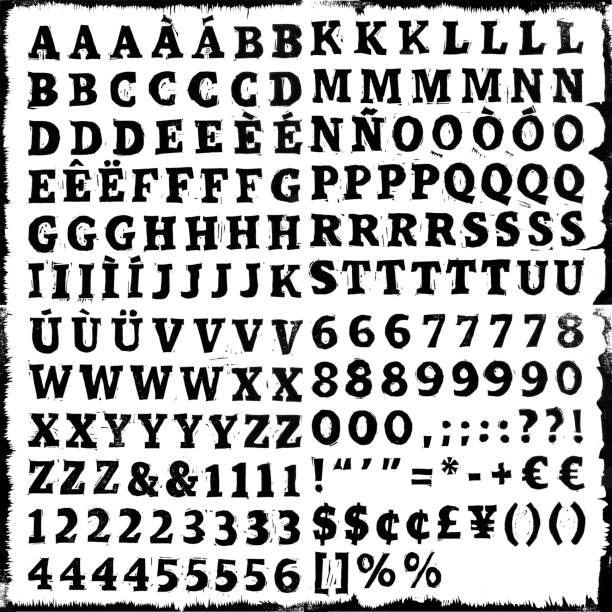 Woodcut slab serif typeset