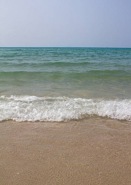 sea wave on beach stock photo