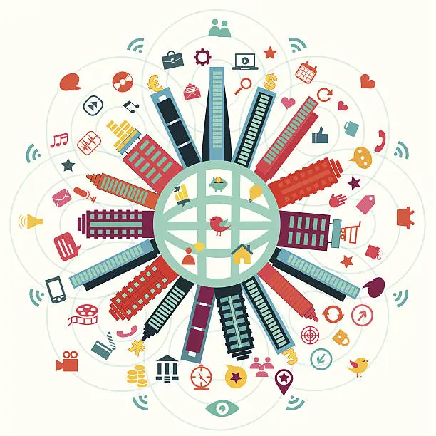 Vector illustration of Global Communication