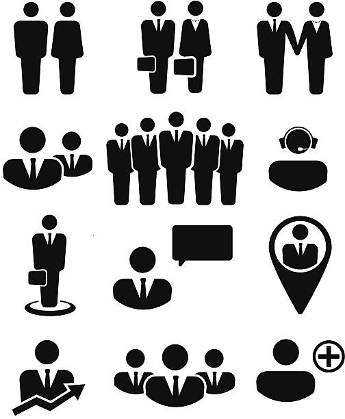 Business people and resources icons Business concept. Vector icon set business people icon stock illustrations