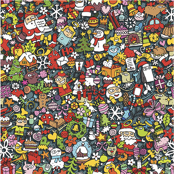 Christmas seamless pattern vector art illustration