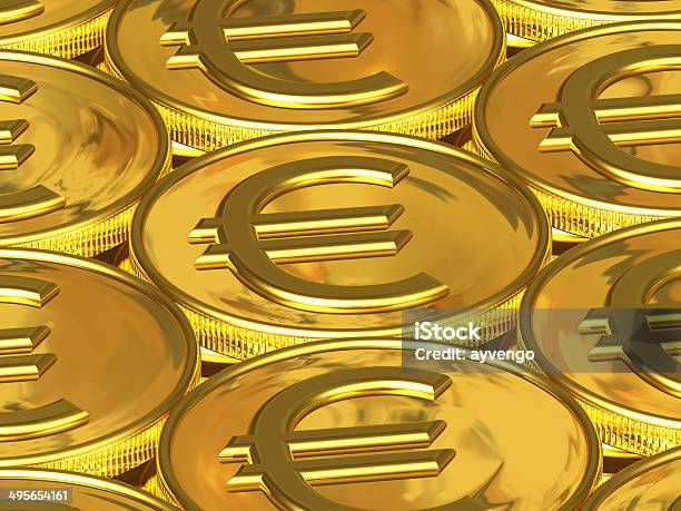 Golden Euromünzen Stockfoto und mehr Bilder von Austauschen - Austauschen, Bankgeschäft, Bankkonto