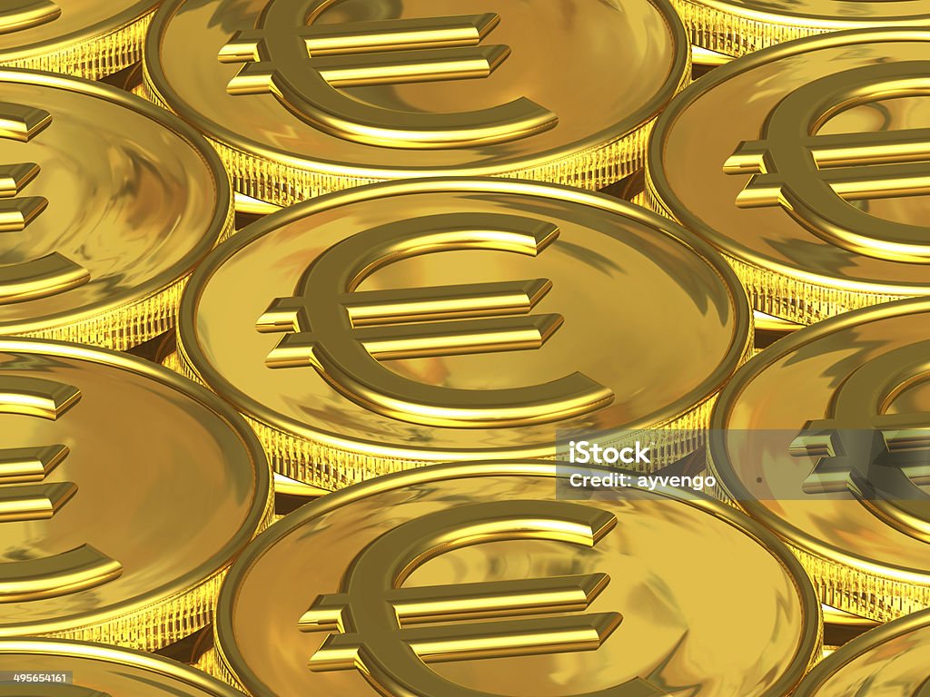 Moedas de euro dourado - Royalty-free Abundância Foto de stock