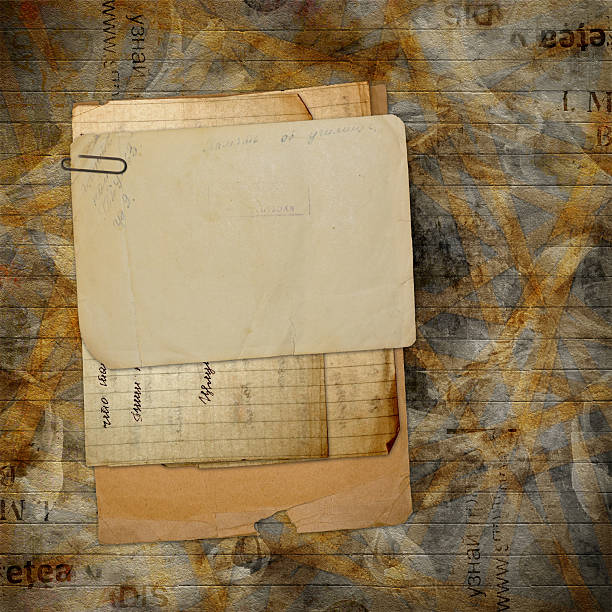 istock Old archive with letters, photos on the abstract background 495654351