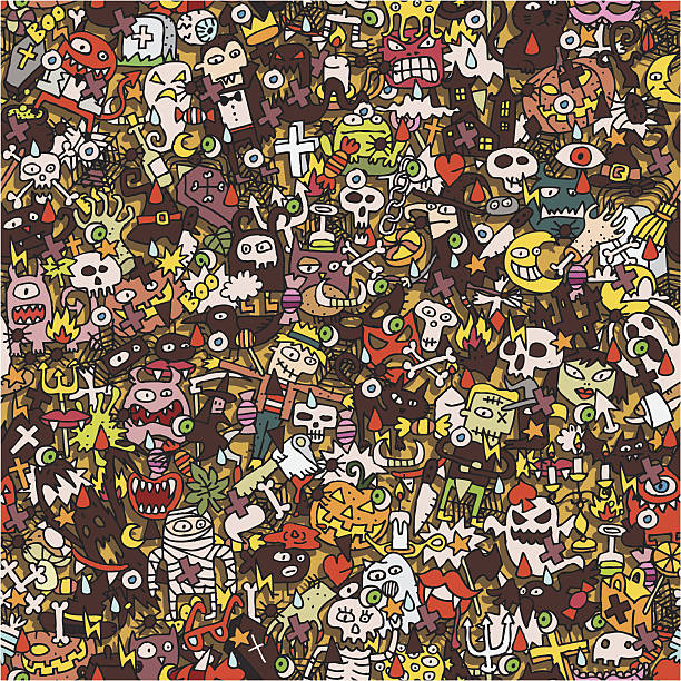 Halloween seamless pattern vector art illustration