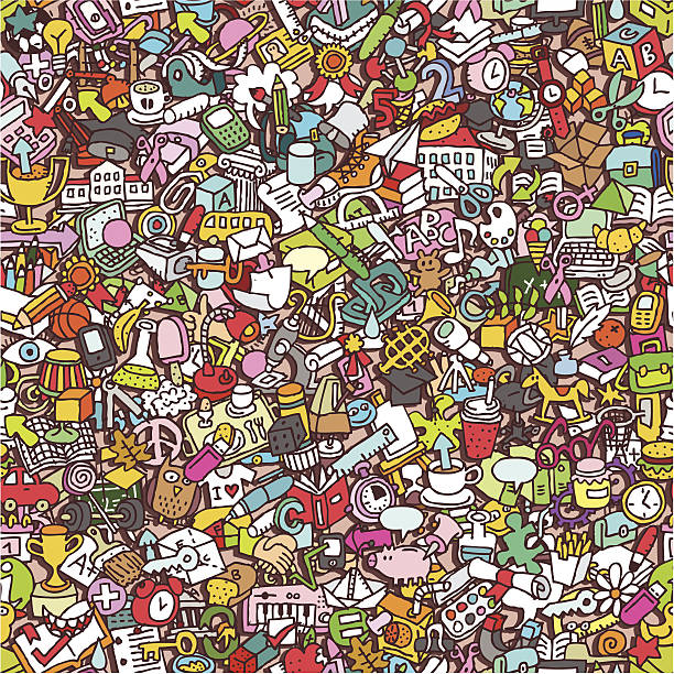 School seamless pattern vector art illustration