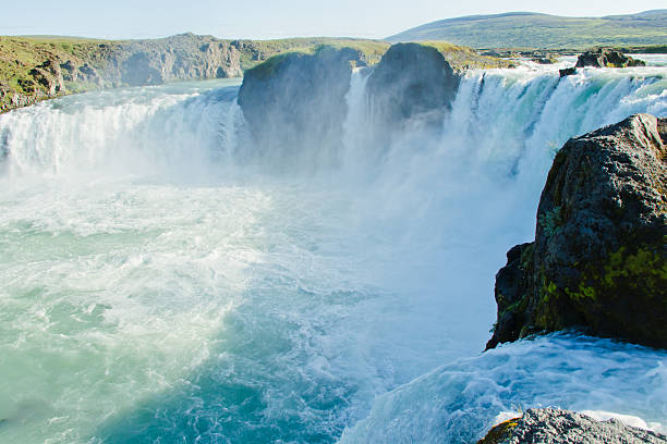 istock Beautiful vibrant panorama picture with view on waterfall in iceland 495655445
