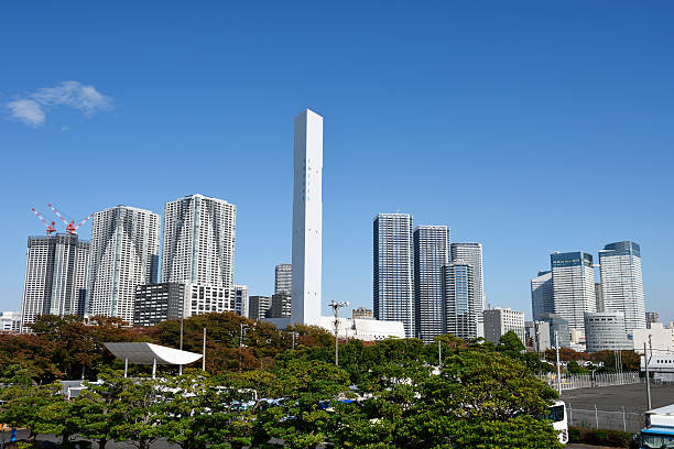 istock Tokyo urban skyline against clear sky with copy space 495659912