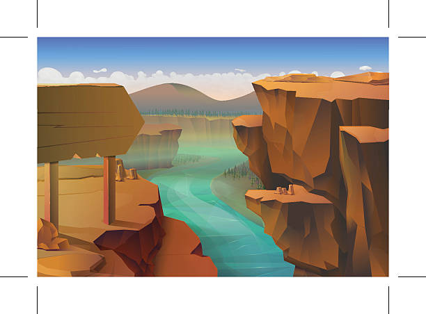 illustrations, cliparts, dessins animés et icônes de fond naturel du canyon - cliff