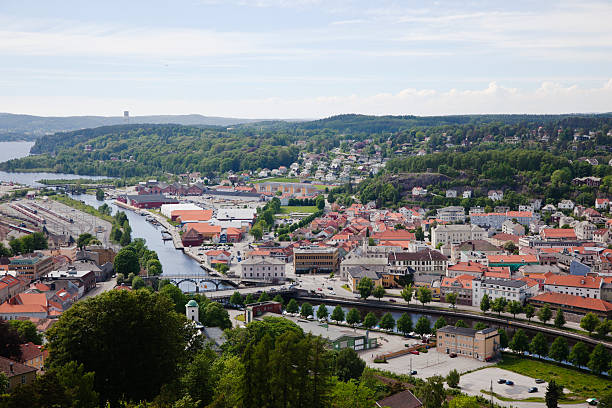 View of Halden from Fredriksten Fort. oslo View of Halden from Fredriksten Fort. halden norway photos stock pictures, royalty-free photos & images