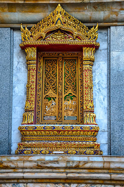 Temple in Bangkok Thailand with beautiful art. stock photo