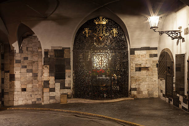 view of shrine Inside the Stone Gate - the gate to medieval Gradec Town. Zagreb. Croatia.
