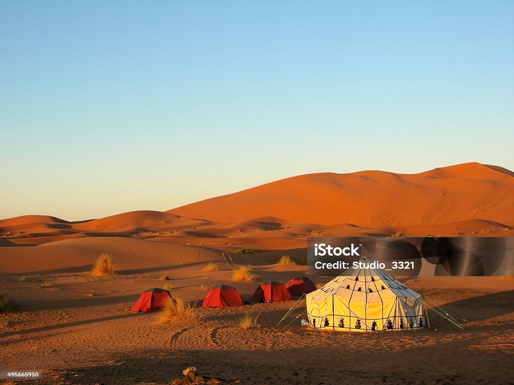 Tent in the desert Tent in the desert with blue sky Oman Stock Photo