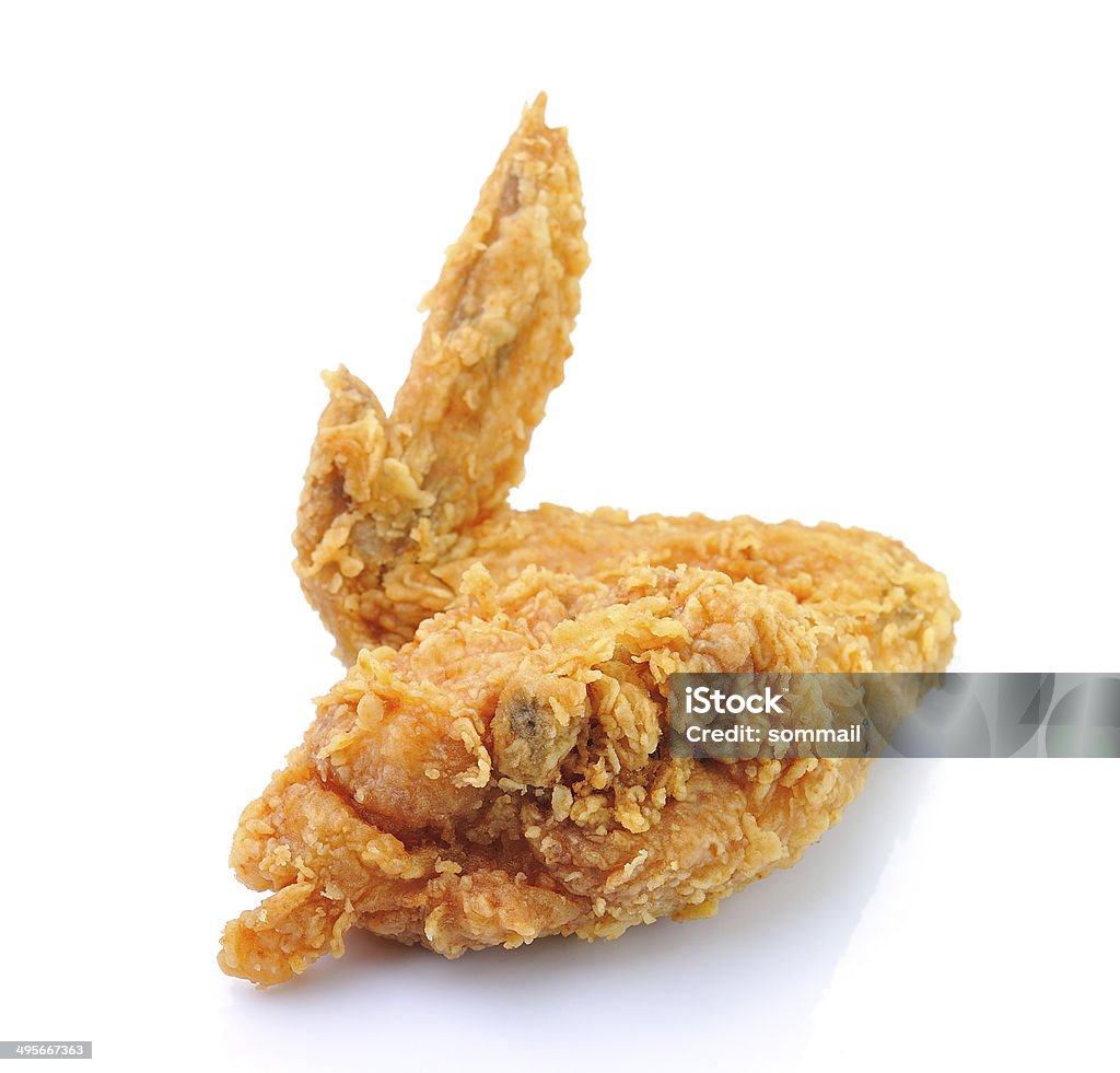 Fried Chicken Wing On White background Appetizer Stock Photo