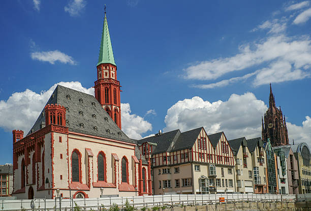 traditional old german buildings at downtown frankfurt germany