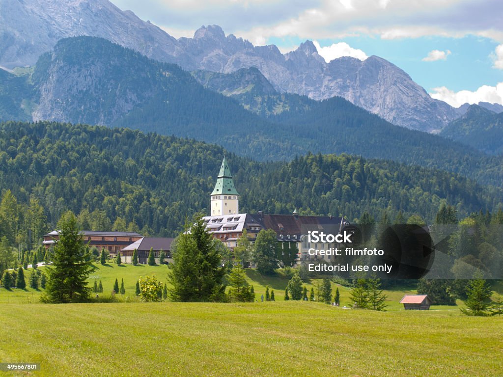 Hotel und castle Elmau in Deutschland - Lizenzfrei Schloss Elmau Stock-Foto