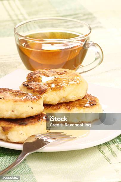 Delicious Homemade Cheese Pancakes With Honey Stock Photo - Download Image Now - Backgrounds, Baked, Baked Pastry Item