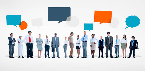 istock Group of Diverse Business People With Speech Bubbles 495669457