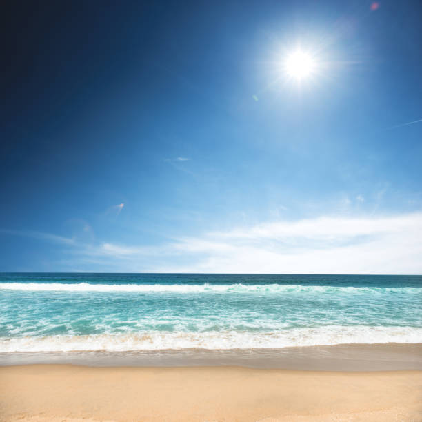 istock Blue sea on caribbean beach at summer 495671969