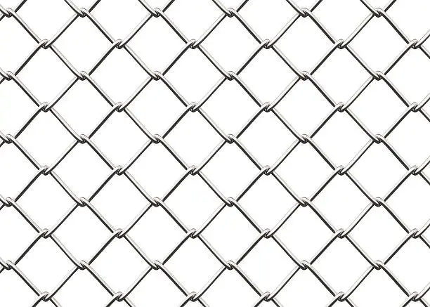 Seamless Chainlink Fence , Isolated on white , 3d render